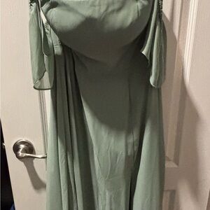 Azazie Sage Green Long Sleeve Dress